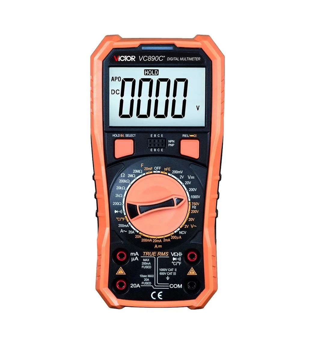 VC890C+ Manual Range Digital True RMS NCV Flashlight New Multimeter