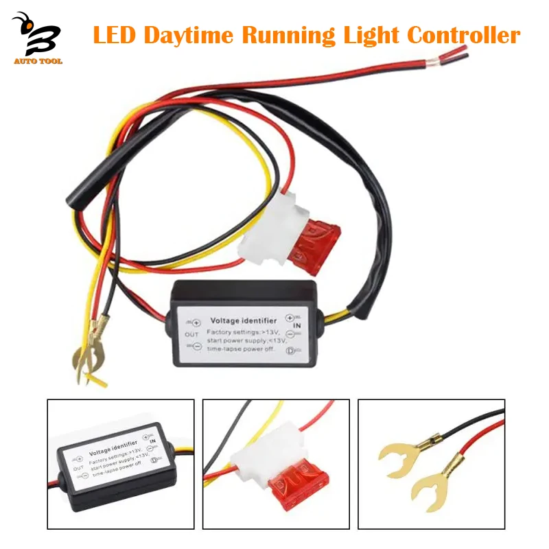 2pcs LED DRL Controller Car Daytime Running Light Relay Harness Dimmer On/Off Fog Light Controller Start Power Multifunction