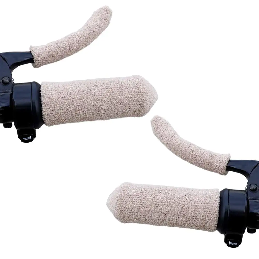 Guante de agarre de felpa simulada, cubierta de mango de motocicleta para invierno, guantes con mango grueso y cálido, cubiertas universales para Scooters, calentador de manos