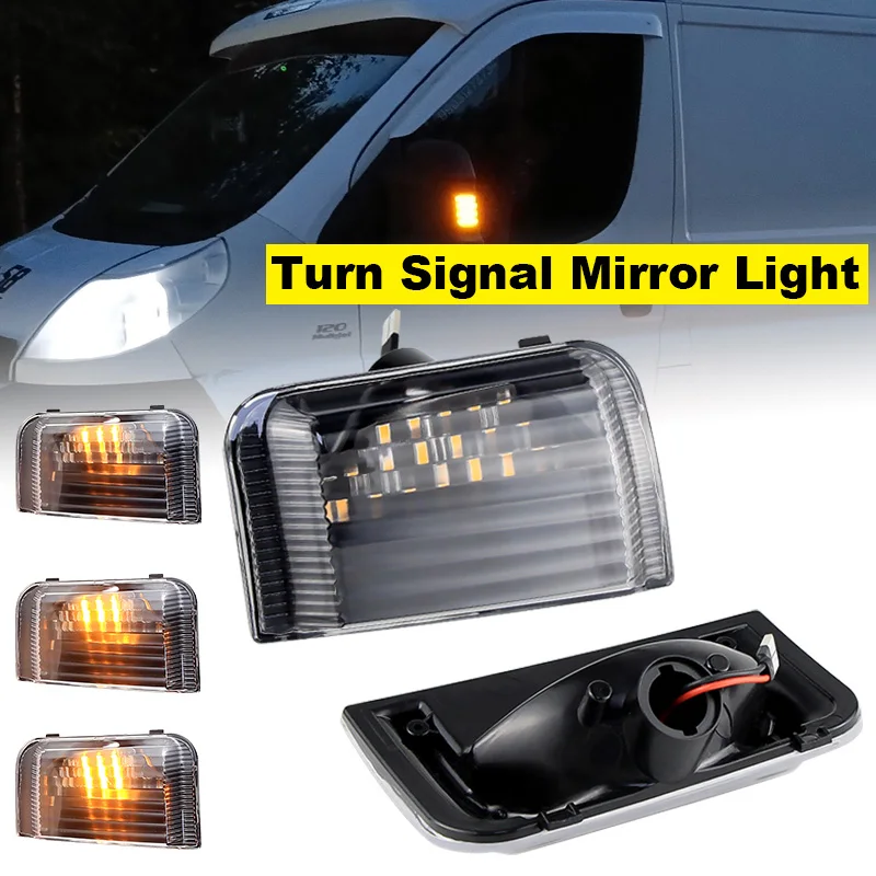 2pcs For Peugeot Boxer For Citroen Jumper RELAY Truck Car LED Dynamic Turn Signal Mirror Light For RAM PROMASTER For Fiat Ducato