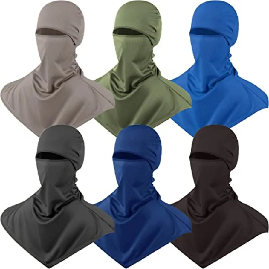 

6 Pieces Balaclava Face Cover Breathable Long Neck Covers Summer Neck Protector for Men Sun Protection