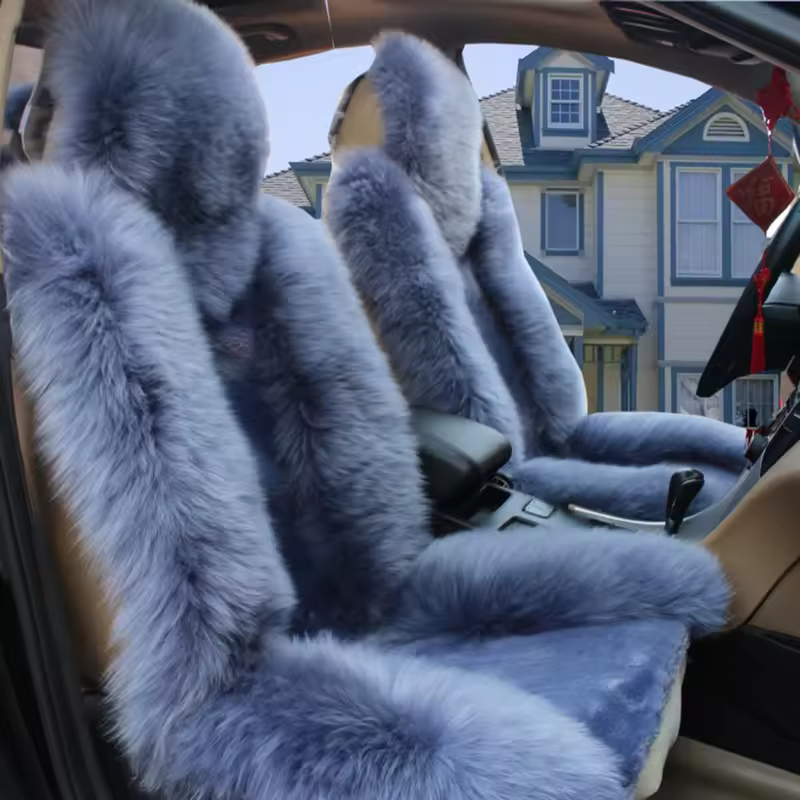 Luxury Fur Car Seat Cover Australian Sheepskin Seat Covers For Cars Winter Long Wool Auto Seat Cushion Front Unviersal Fit - AliExpress 
