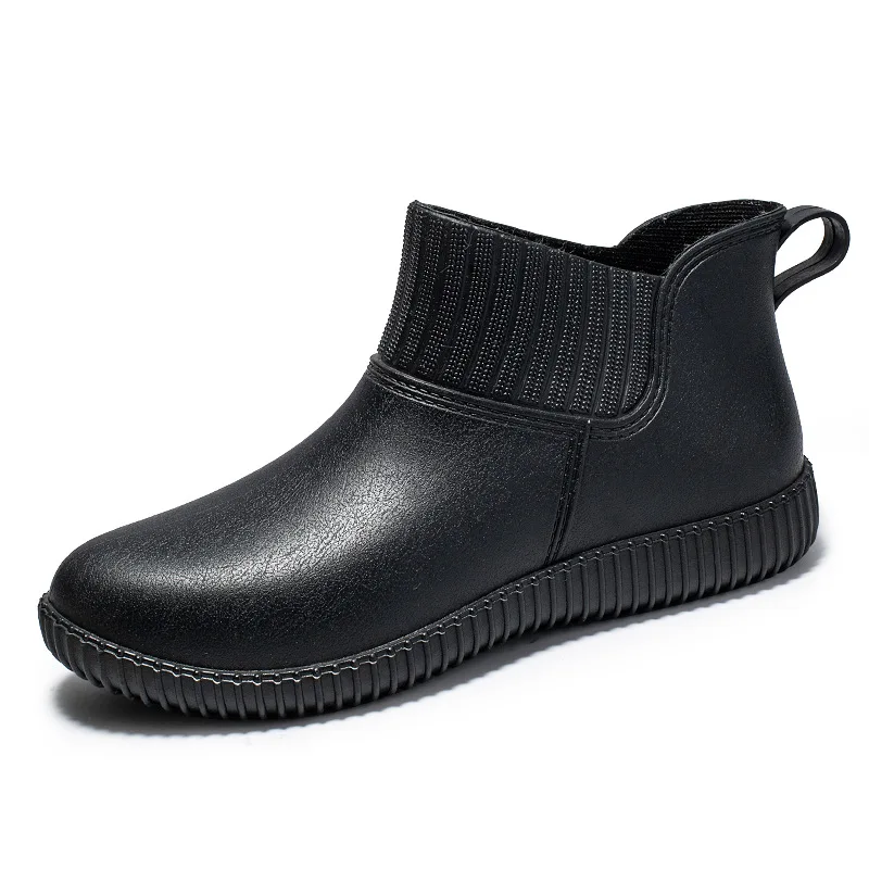 Trend kalosze damskie Slip-on kobiety kalosze antypoślizgowe wodoodporne kostki Rainboots kobieta praca domowa krótkie buty Botas Mujer