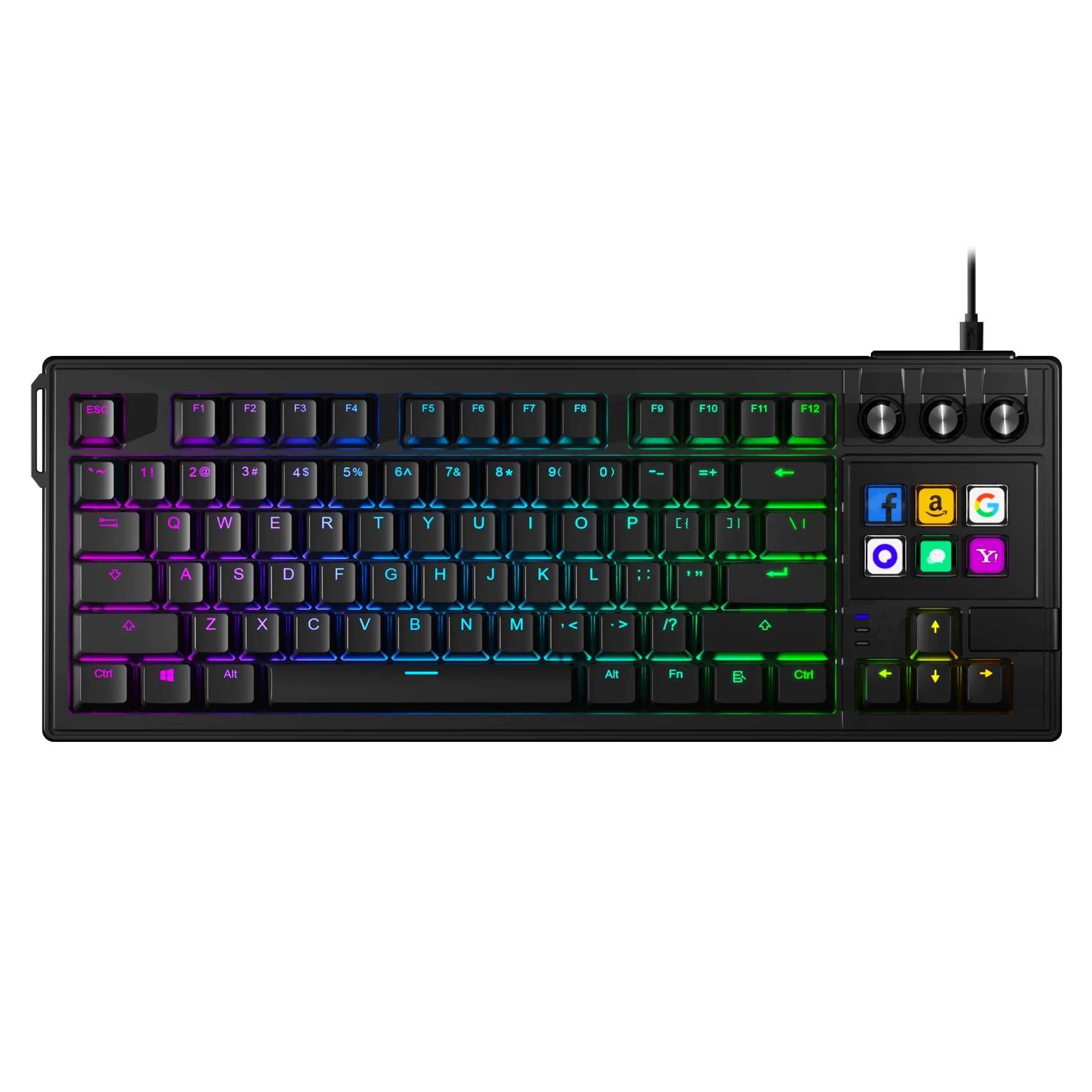 

K1 Pro Wired Mechanical Keyboard - 78 Red Switch Keys, 6 LCD Buttons, 3 Knobs, RGB Backlight - OEM Customization Available