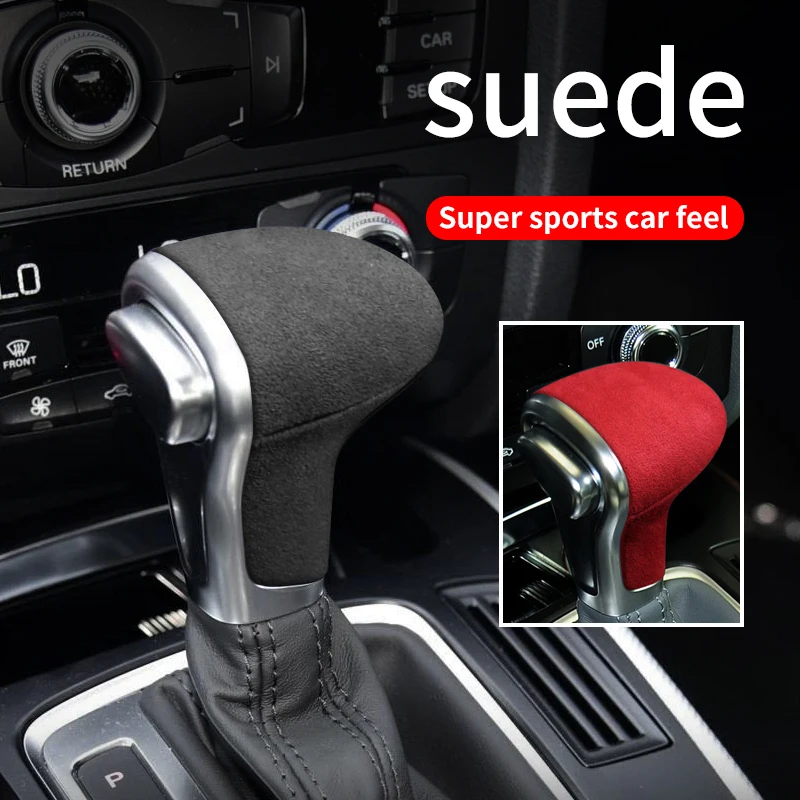 Suede Wrapping Gear Shift Knob ABS Cover Decoration Interior Sticker For Audi A4 B8 A5 8T A6 C7 A7 Q5 Q7 4L S6 S7 Accessories