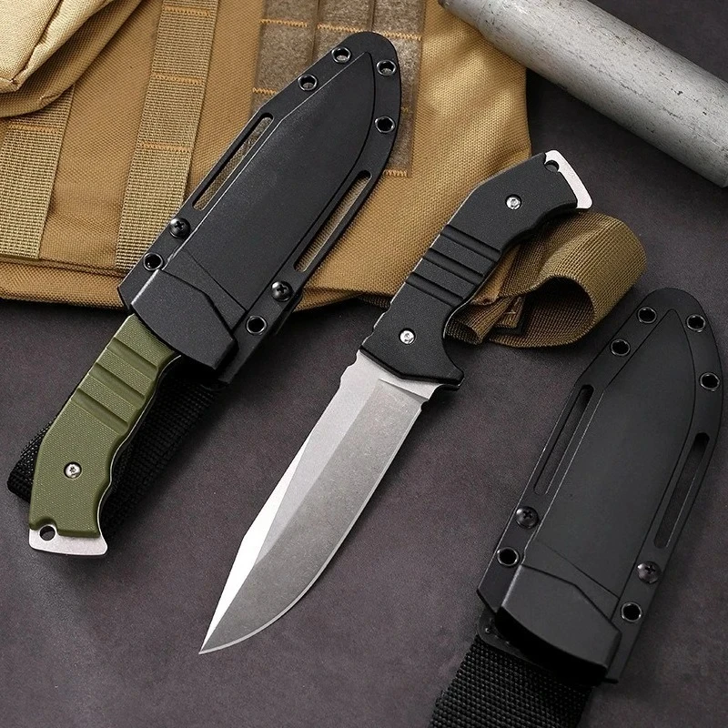 Gerades Messer, Nylonfaser, Outdoor, Freizeit, persönlicher Sicherheitsschutz, unverzichtbare Ausrüstung, Jagd, Angeln, EDC, tragbares Messer