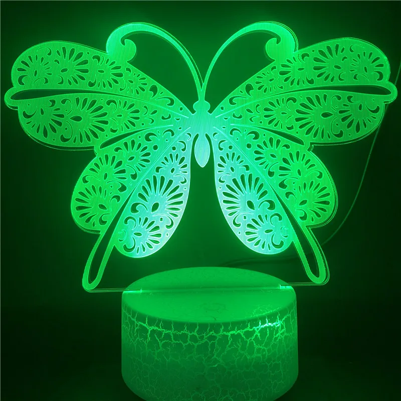 NIghdn lámpara de mariposa Led, luz de noche para decoración de habitación de niños, táctil, 7 colores cambiantes, USB, mesa, mesita de noche, regalo de cumpleaños y Navidad