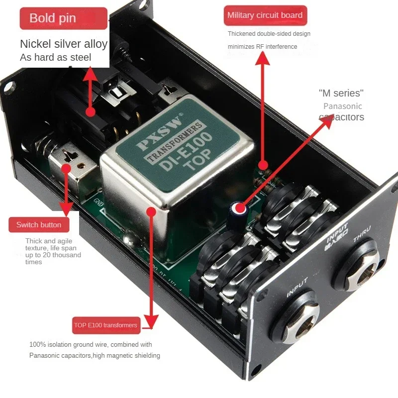 オーディオボックス信号コンバーター、シングルチャンネル、パッシブステレオ、直接射出オーディオボックス、オーディオボックス