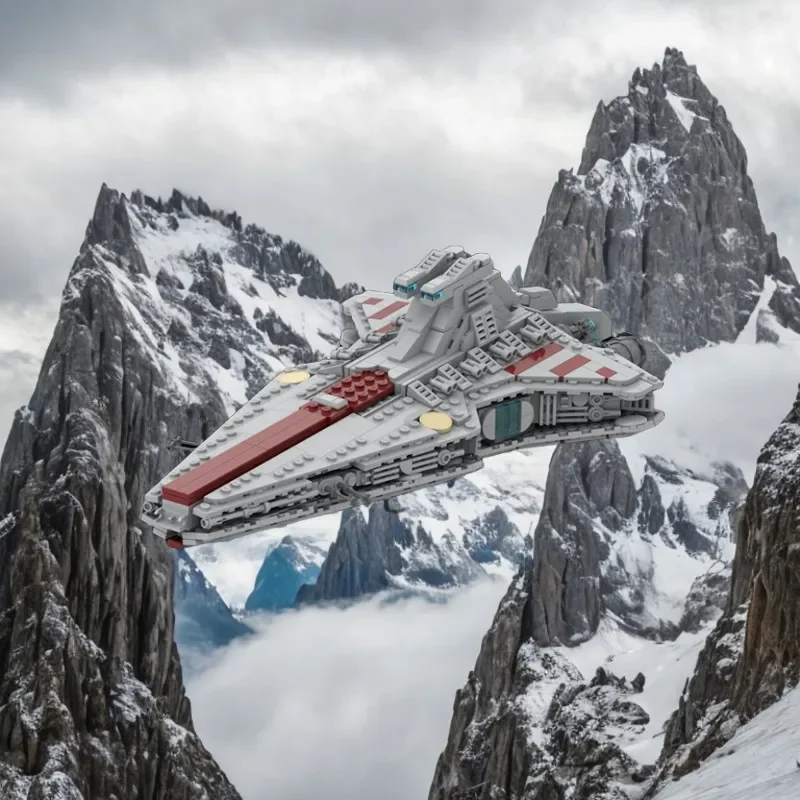

908 шт., Star Battle Venator Class Republic Attack Cruiser MOC, строительные блоки «сделай сам», игрушка для детей, развитие творчества для мальчика, подарок