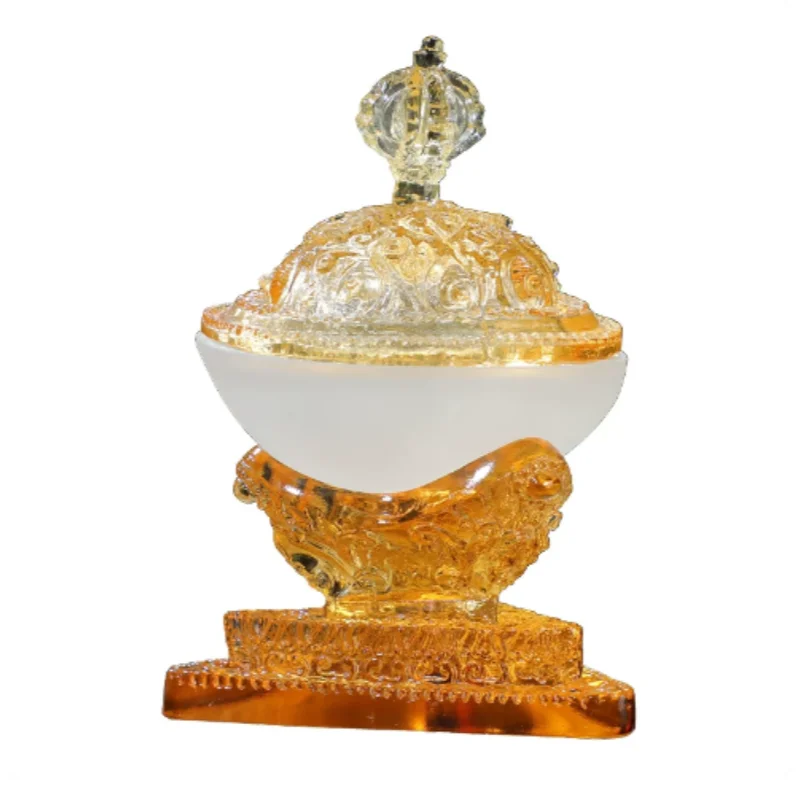 Exquisite Colored Glaze Tibetan Toba Kapala Bowl - Altar Offering Ornament & Home Buddhist Supply, Exquisite Craft Collectible