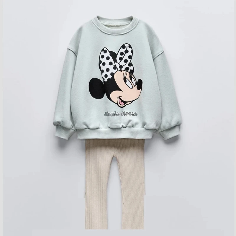 Mickey Printed Children's Clothing 2024 Summer Children's Set Fashion And Leisure Girls' Set Sportswear+pants 2 Pieces/set