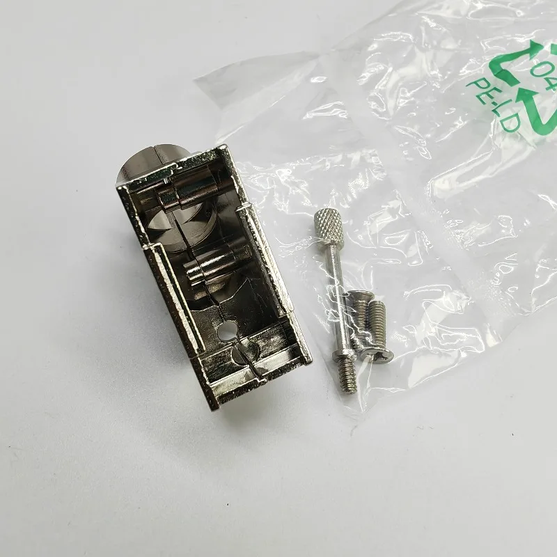 Computer PC RS232 DB9 Metal Shell Oblique 45 Degree Outlet D-SUB 9Pin Female Silver Case Housing