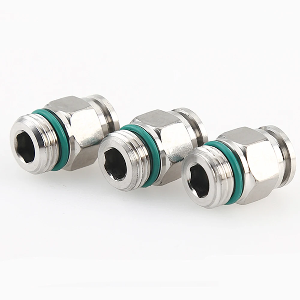 304 Stainless Steel Air Hose Fitting PC G-Thread Pneumatic Pipe Connector 1/8 1/4 3/8 1/2 M5 BSP Quick Coupling Hose Fitting