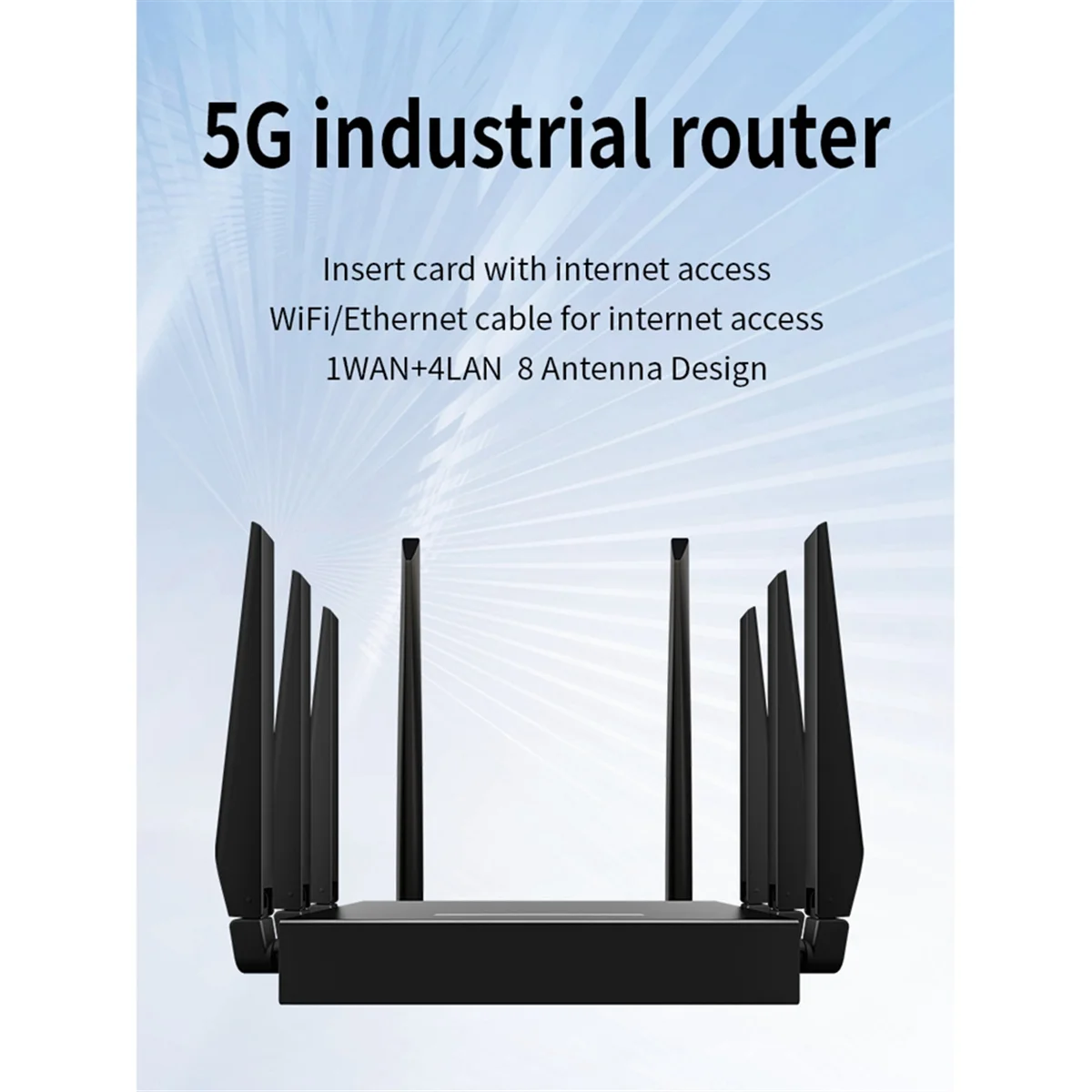 5G Industrial Grade Wifi Router 1200Mbps 5G CPE Detachable 8 Antenna Unlock Modem Portable Broadband Network WAN EU Plug