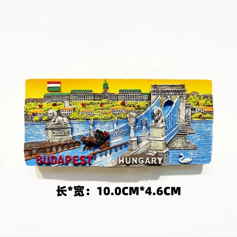 Budapest Hungary 3D Resin Fridge Magnet Set Tourist Souvenir Gift Dachshund Tram Landscape Refrigerator Magnet Home Decor