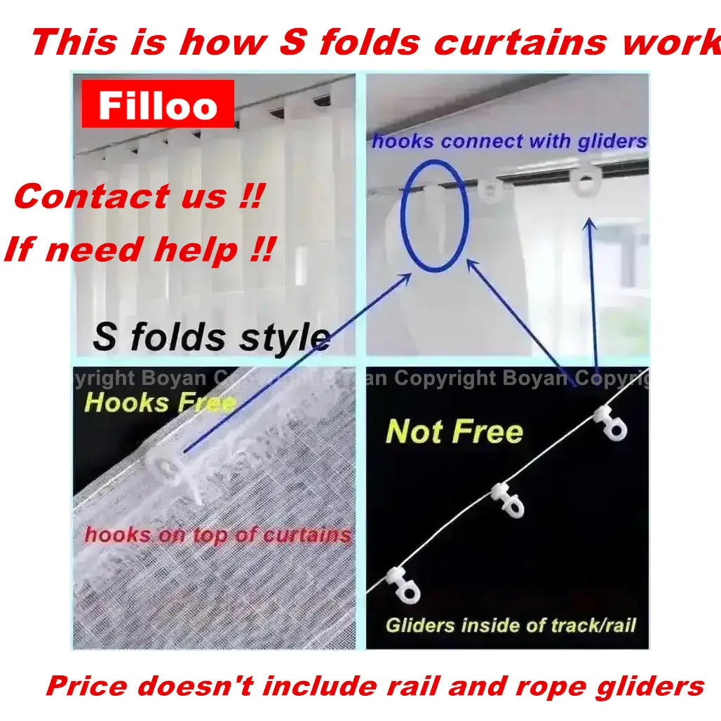 2 Colours S Folds Cream White Linen Like Sheer Window Curtains for Living Room Tulle Flax Kitchen Drapes Bedroom Treatment