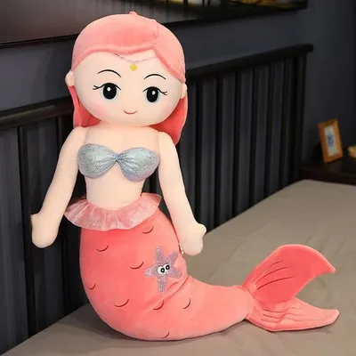 Mermaid Throw Pillow Creative New Girl Plush Toy Girls Gifts for Children Doll Comfort Sleep with Dolls Soft Stuffed Animal Doll