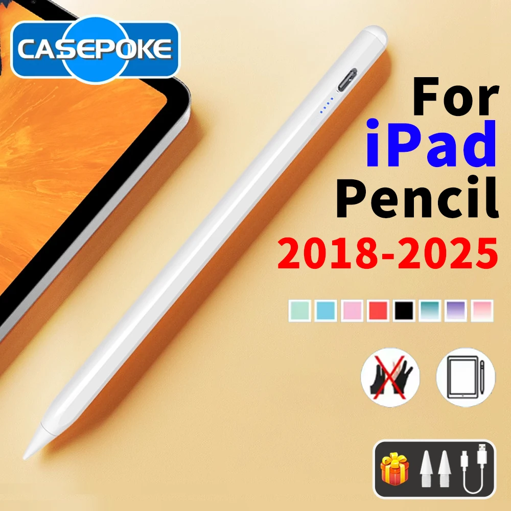 

2025 Stylus Pen For Apple Pencil Palm Rejection For iPad 10th A16 Pro 13in 11 M4 12.9in Air 5 4 Mini 6 7 Tablet Pen Accessories