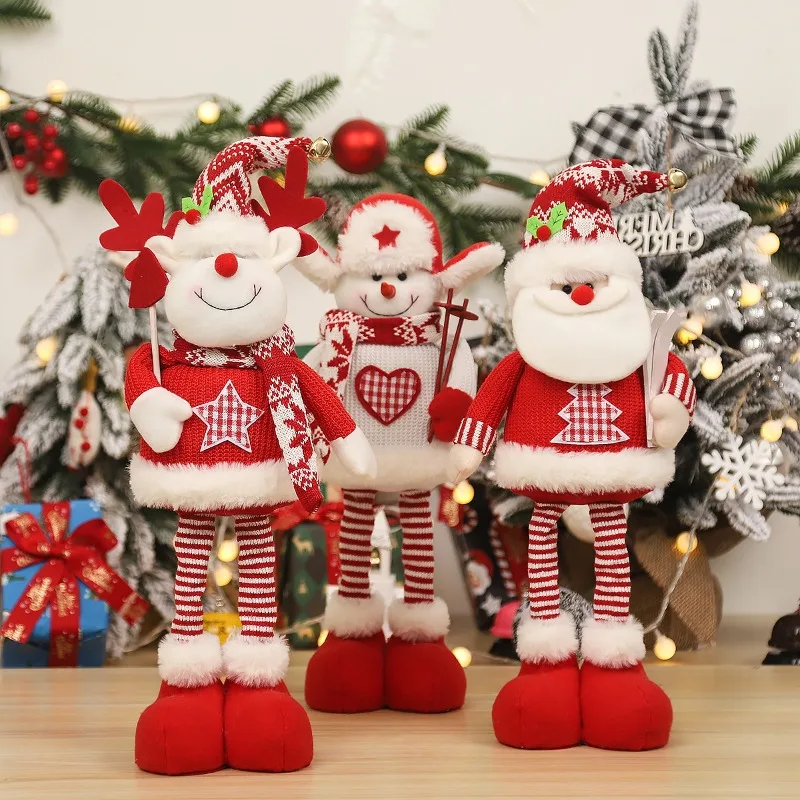 

Christmas Decoration Snowman Elk Santa Doll Christmas New Year Home Decor Creative Telescopic Dolls 2023 Navidad Natal Xmas Gift