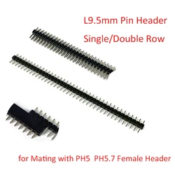 10pairs Male+Female 2.54mm PH5 Single Row Straight 1X2P/5P/6P/10P/15P/40P Short Version Rohs Goldplate PCB Pin Header Connector