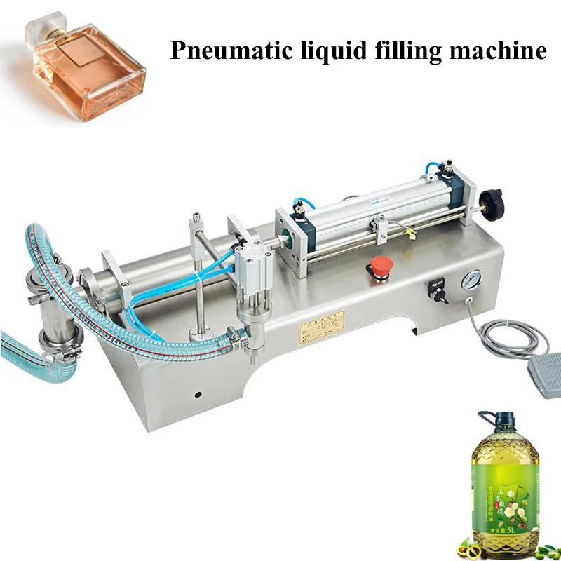 Pneumatic Single Nozzle Bottle Liquid Filling Machine Small Single Nozzle Liquid Juice Red Wine Filling Machine