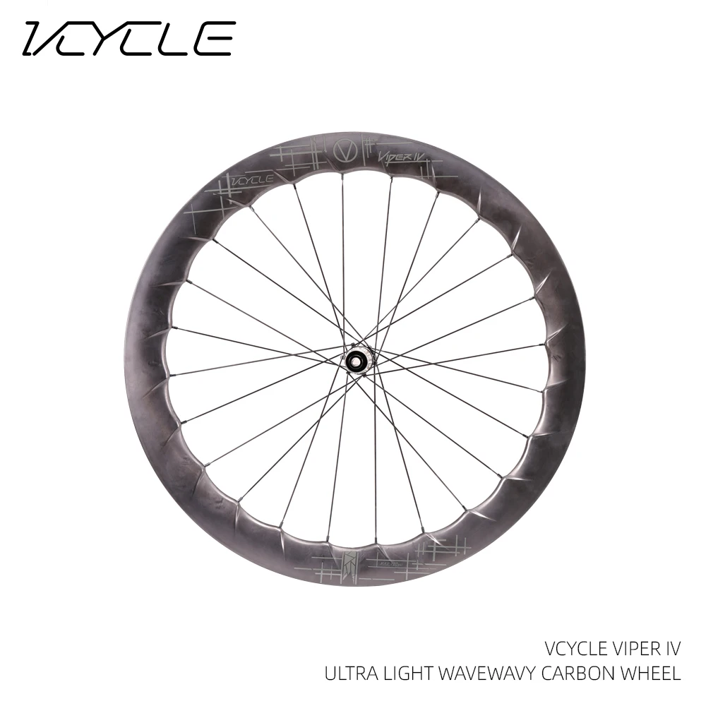 

VCYCLE VIPER IV Wave Карбоновые колеса Шоссейный велосипед 700C Сверхлегкое бескамерное колесо с готовым ободом 58 мм 24 отверстия HG для езды на велосипеде Шоссейный велосипед