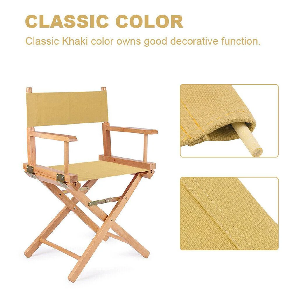 Canvas Replacement Beige Casual Director Movie Chair Covers Kit Seat And Back Easy To Clean For Home Patio Supplies Furniture