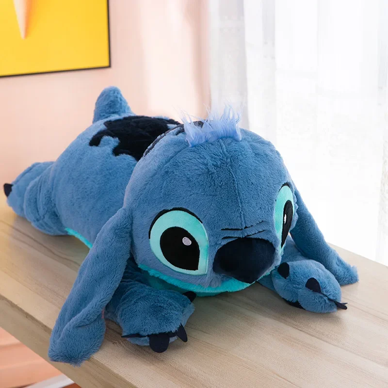 60/80cm Disney Lilo and Stitch Plush Toys Crouching Style Pixar Anime Plushie Stich Dolls Pillow Soft Stuffed Gift for Children