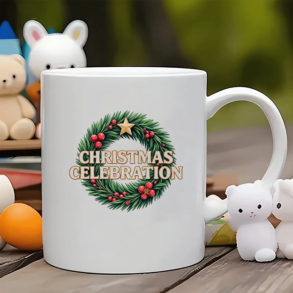 

11oz Christmas cartoon mug + festive holiday Christmas celebration cup - Perfect Christmas gift for kids family and office