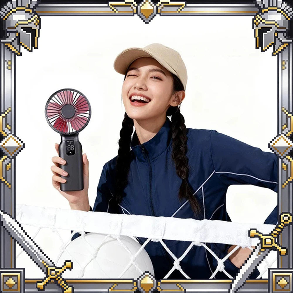 FUNME 2IN1 PRO Handheld Small Fan Ultra-Wide Angle Air Supply Handheld Fan 10000mAh Long Battery Life Low Noise Light Weight