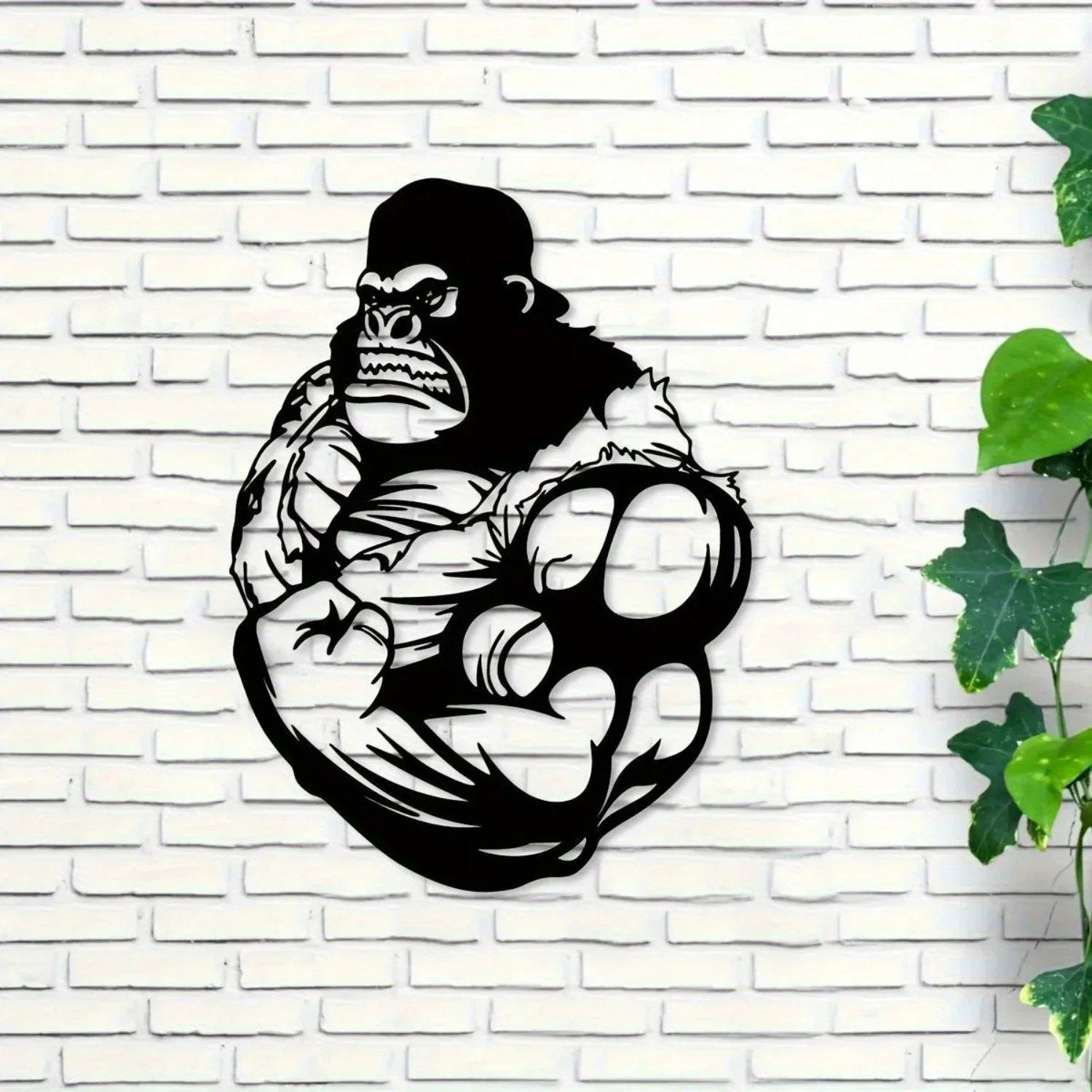 CIFBUY Themed Orangutan Iron Wall Art, Hand-Forged Metal Sculpture, Decorative Wall Sculpture for Gym and Man Cave, deko,