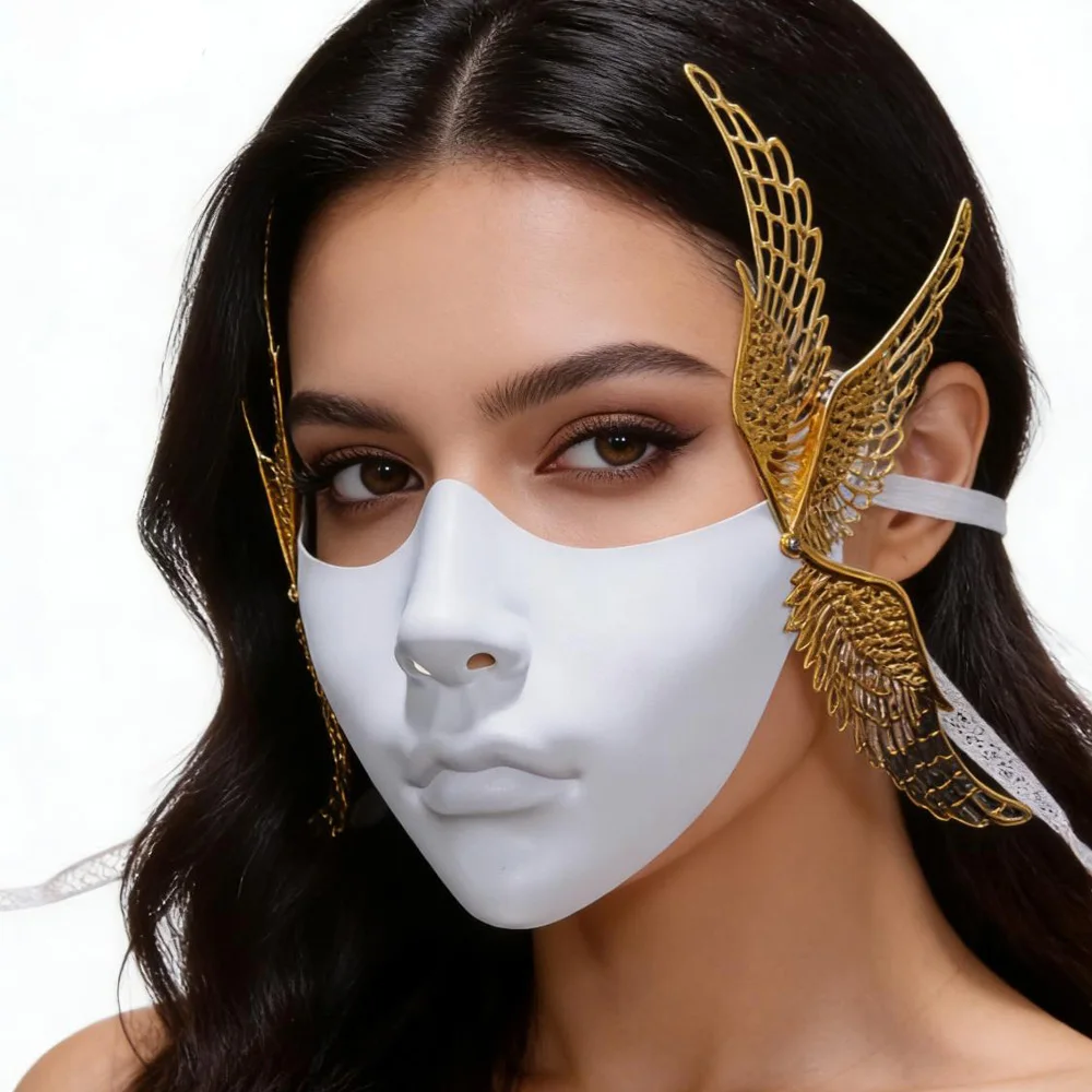 

Cyberpunk Mechanical Masks Cosplay Plastic Half Face Masks Halloween Carnival Masquerade Dress Up Party Costume Props