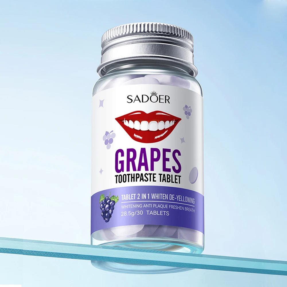 ยาสีฟันแบบเม็ดเคี้ยว 10 ขวด ขายส่ง สำหรับสุขอนามัยช่องปาก ทำความสะอาดฟัน ฟันขาว ลมหายใจหอมสดชื่น รสผลไม้