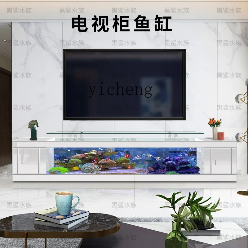 ZZ TV cabinet fish tank living room household floor-to-ceiling large ecological glass water-free goldfish turtle tank