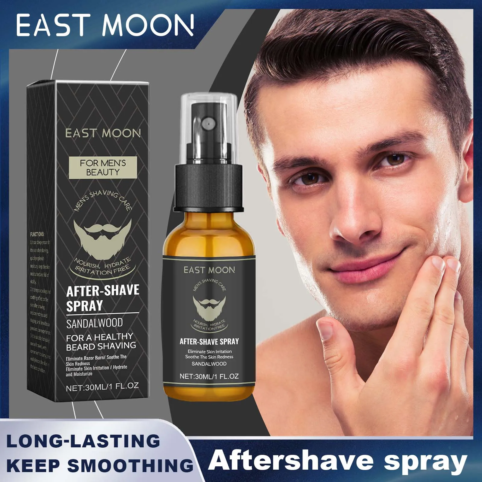 East Moon Comfort-Spray para después del afeitado, nutre el cuidado de la piel, repone la humedad, aumenta la frescura y refresca