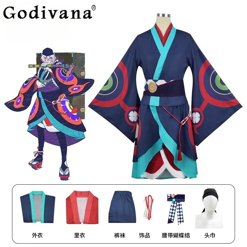 Anime Mononoke Cosplay Set Men Women Medicine Seller Costume Kimonos Suits Female Halloween Anime Game Outfits