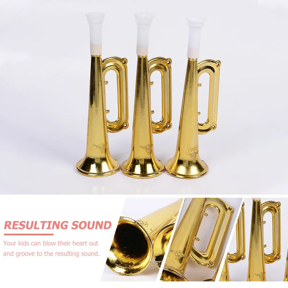 

10 Pcs Cheering Trumpet Props Toy for Kids Musical Abs Plastic Trumpets Toys Toddler
