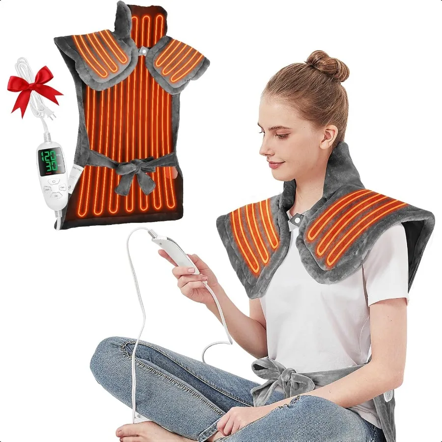 

Грелка для шеи, плеч и спины, облегчение боли, подарки на день рождения для женщин, мужчин, мам, папе, утяжеленные грелки для всего тела, большие