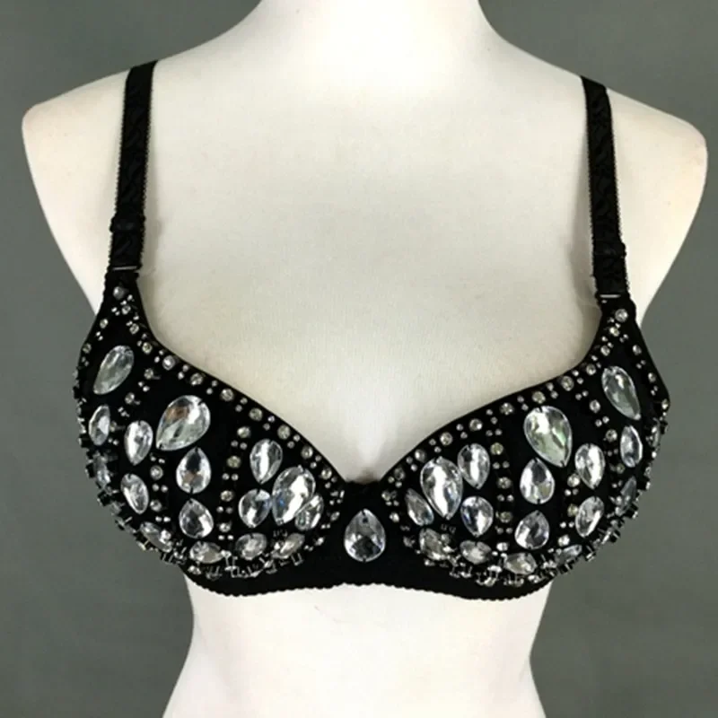 섹시한 댄서 크리스탈 브래지어 의상 구슬 속옷 여성 가수 DS 나이트 클럽 무대 의류 댄스 블랙 레드 화이트 보석