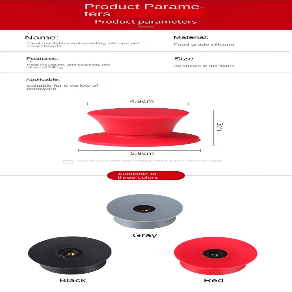 Silicone Pot Lid Knob Handle Replacement Universal Pan Lid Handle Pot Lid Top Kitchenware Accessories Pot Lid Cover Kitchen