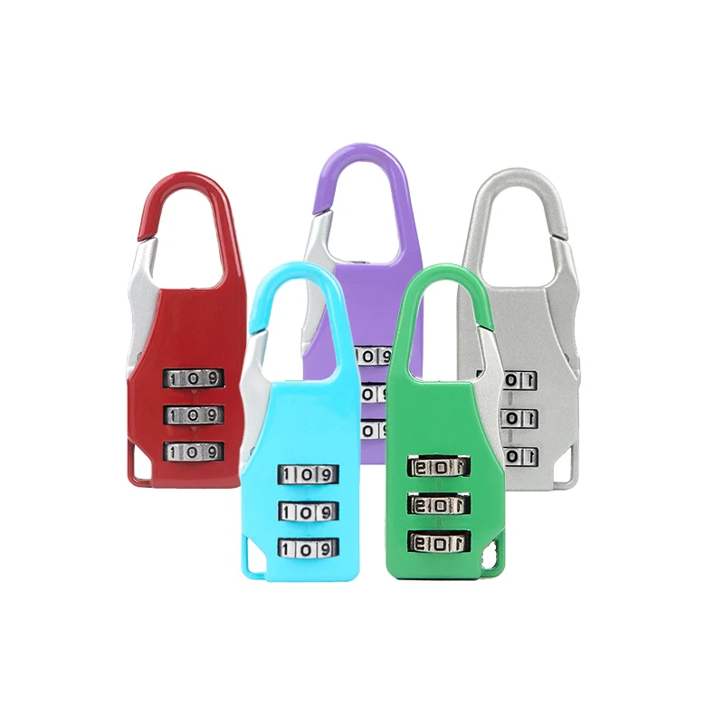 3 Digits Colorful Mini Password Code Combination Padlock For Luggage Suitcase Travel Smart Lock Keyed Anti-thieft Lock