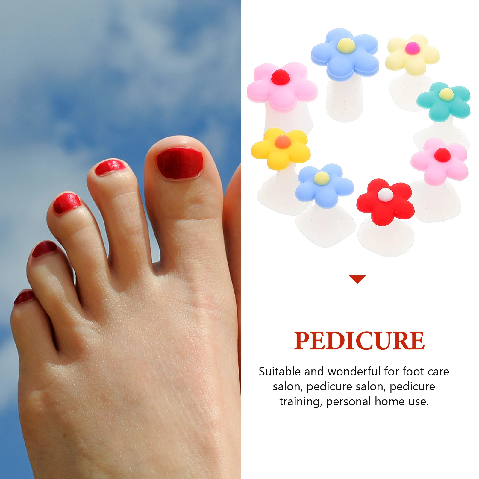 8 stuks siliconen teenafscheiders herbruikbare zachte vriendelijke bloem teen afstandhouders voor vrouwen pedicure nagelbenodigdheden