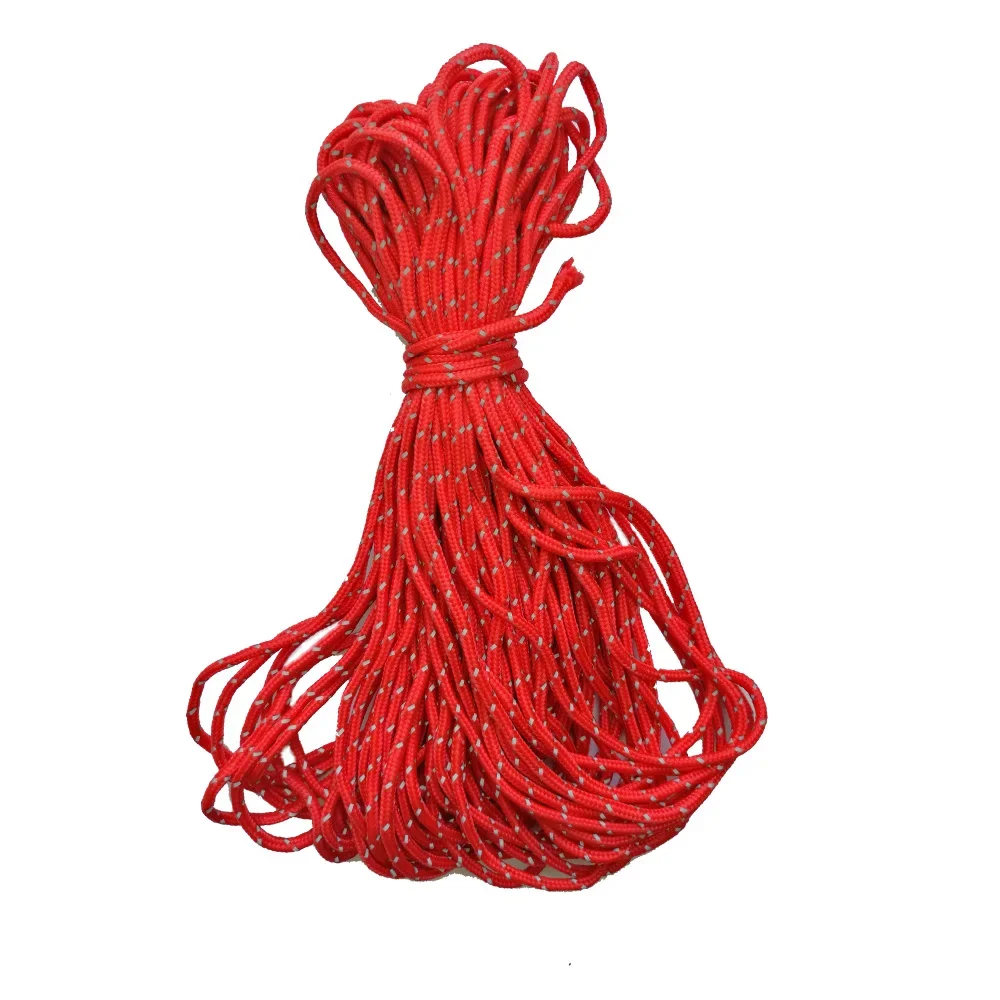 20m 2,5mm cuerda reflectante Paracord tienda cuerda Camping toldo cuerda corredor Guy Line