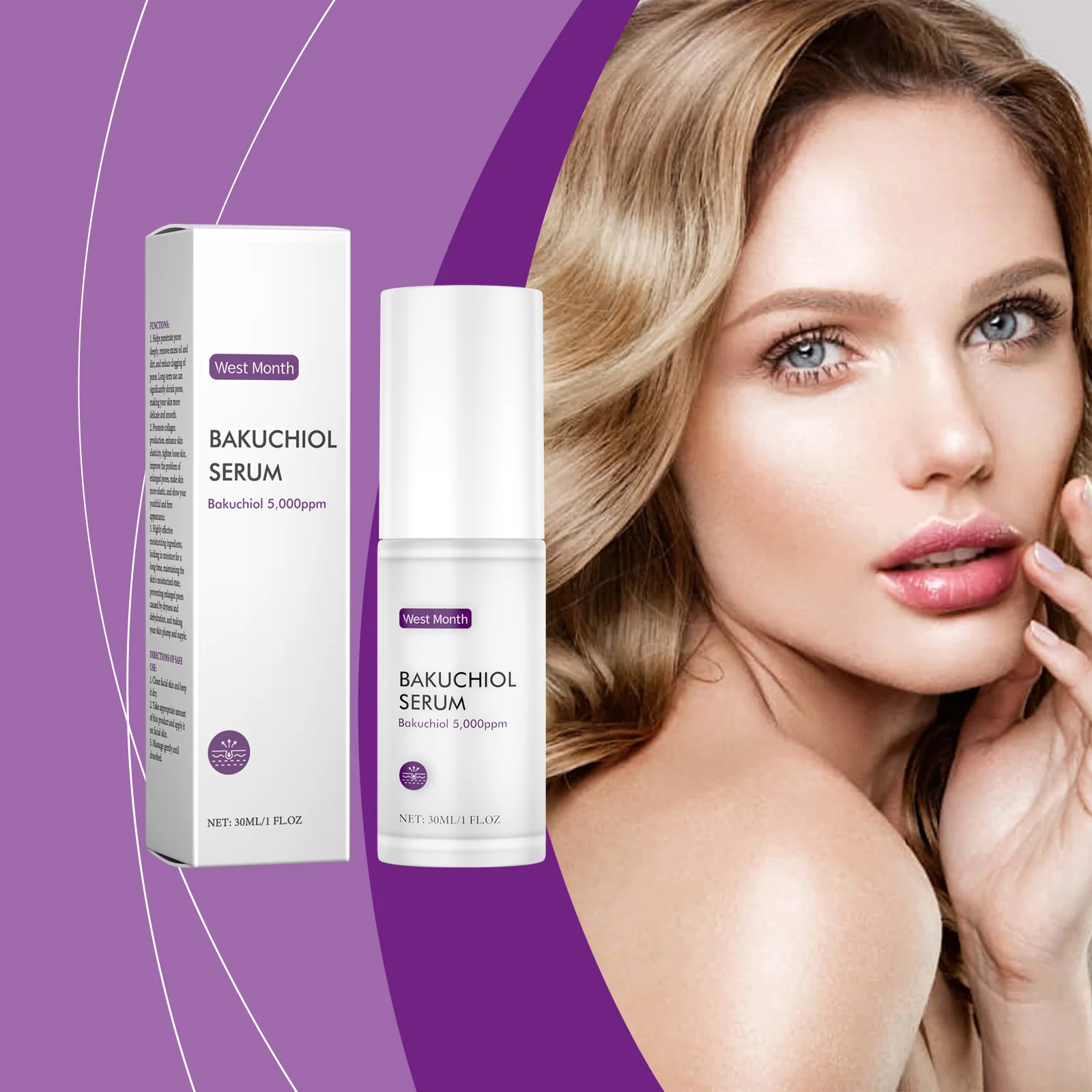 Bakuchiol Serum 5,000ppm - Natural Retinol Alternative, Anti-Aging Face Serum for Wrinkles & Fine Lines