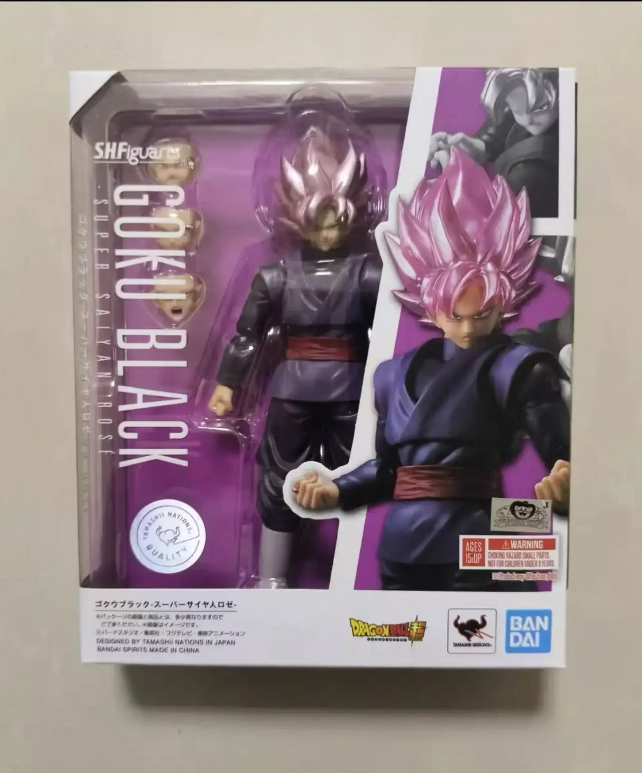 Bandai SHF Zamas Black Goku Super League Peach Red World God Dragon Ball Figura súper móvil