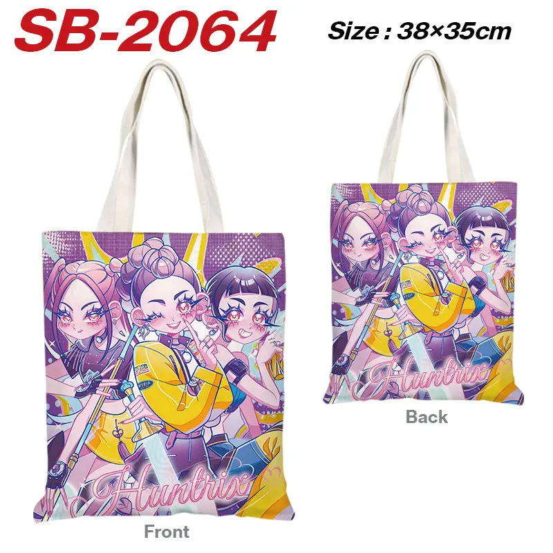 K-Pop Demon Hunters Toy Anime Kpop Girl Group Rumi Zoey Mira Figures Canvas Bag Student Shopping Single-Shoulder Bag Xmas Gift