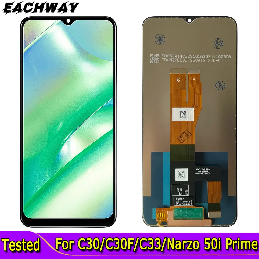 

6.5" For Oppo Realme C30 LCD C30F Touch Screen Digitizer Assembly Replace Narzo 50i Prime LCD Display For Realme C33 LCD Screen