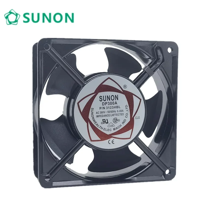 

+New 12cm For sunon DP300A 3123HBL AC 380V 0.08A 12038 120MM 120*120*38MM aluminum cabinet cooling fan