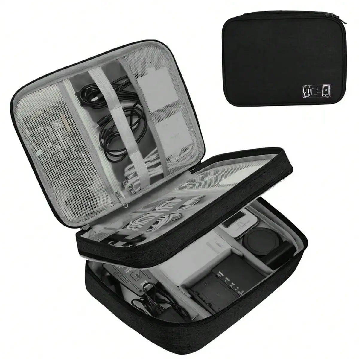 

Cable storage bag waterproof digital electronic organizer portable USB data line charger plug storage bag travel cable organizer