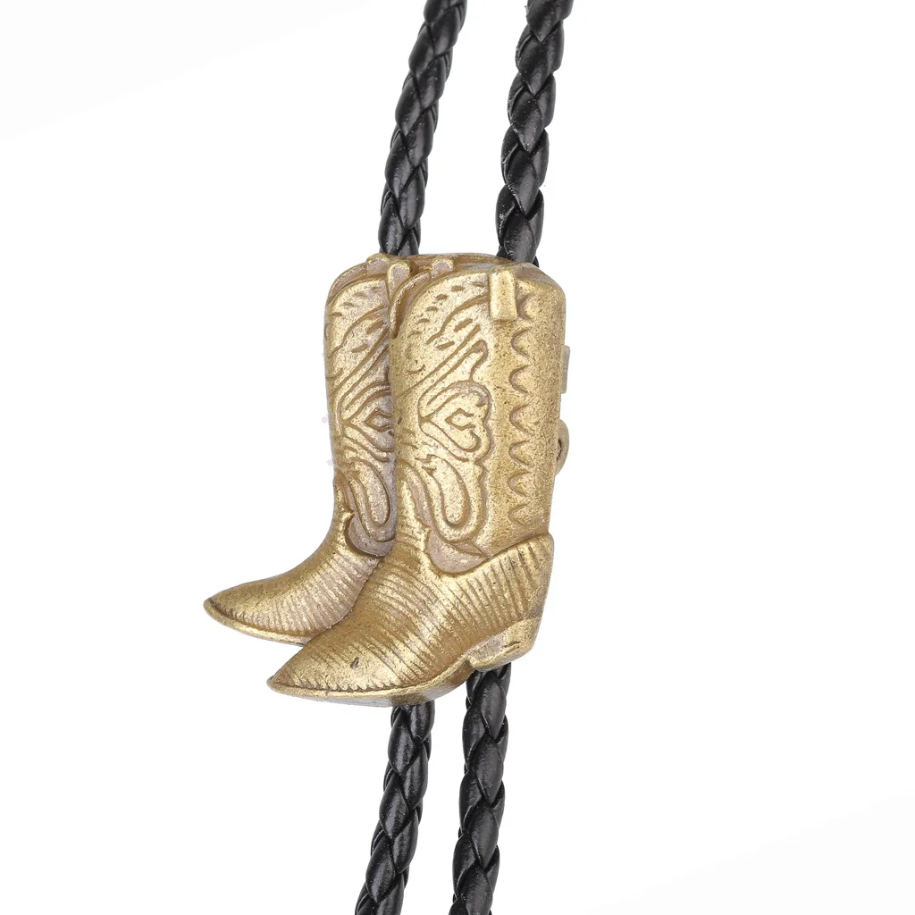 Americana Western Cowboy Bolo Tie, Botas De Equitação Clássicas, Colar Corda Pingente